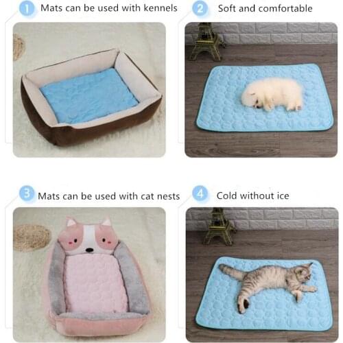 Soft Pet Dog Bed Cat Mats Blanket Cooling Bed For Dogs Cat Pet Seat Mat Soft Sleeping Bed Cushion For Small Pets Supplies