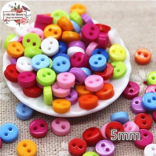 200pcs 5mm Mixed color round plastic button baby sewing button decoration sewing craft scrapbook accessories wholesale