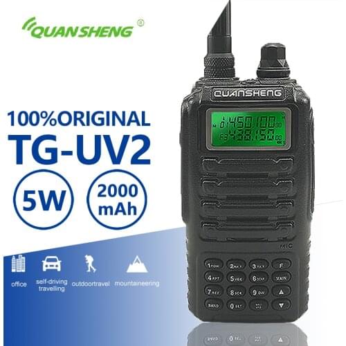 Quansheng TG-UV2 High Quality Powerful 5W Walkie Talkie VHF UHF Dual Band Ham Radio TG UV2 FCC CE Amateur Radio Comunicador 10KM