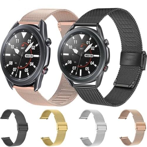 22mm 20mm Milanese steel watchstrap for Samsung Galaxy Watch 3 45mm 41mm watchband Quick Release Strap for Galaxy Watch 3 strap