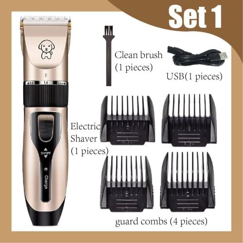 Dog Shaver Clippers 6 Set Low Noise Either Charging or Batteries Power Available Hair Clippers Set for Dogs Cats Grooming Set