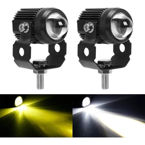 Motorcycle LED Fog Driving Auxiliary Light White High Beam Yellow Low Beam Spot DRL Light for Bike Polaris Yamaha Can Am ATV UTV