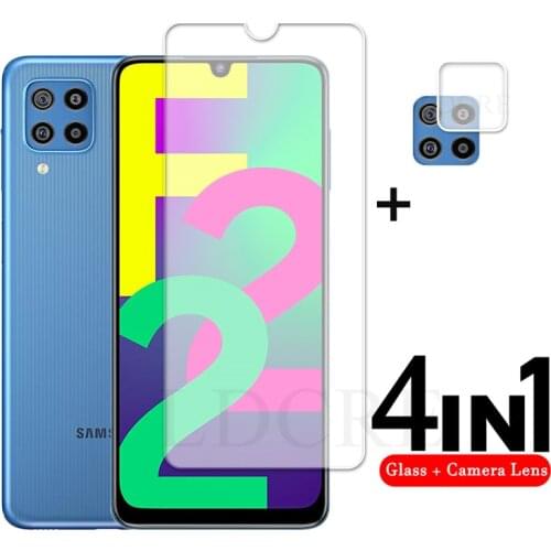 2PCS For Samsung Galaxy F22 Glass Tempered Clear Glass For Samsung Galaxy F22 Camera Lens Glass for Galaxy F12 F22 F52 F62