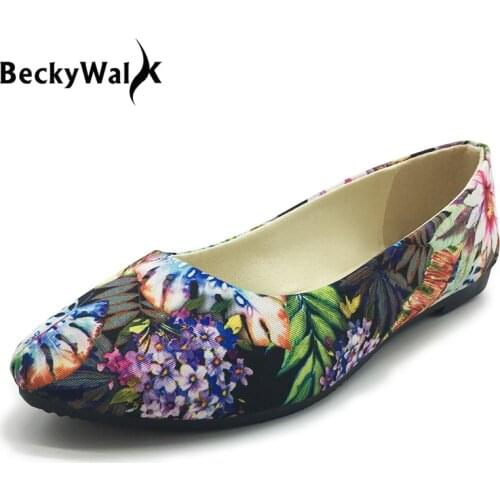 Women Shoes Women Slip On Flat Shoes for Woman Cloth Flats Casual Loafers Plus Size Flowers Single Shoes sapato feminino WSH2348