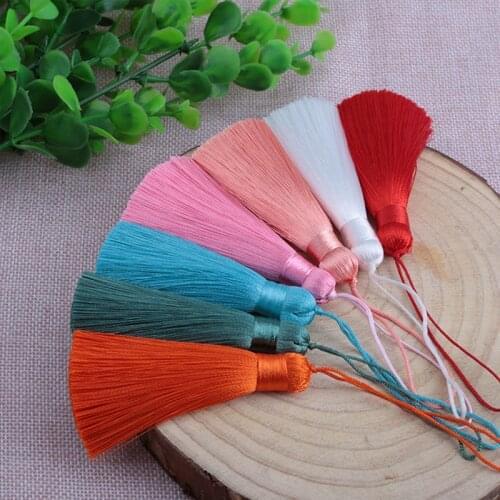 1pcs-5pcs 8cm short tassel spike polyester ice silk small tassel bookmark key chain tassels for DIY sewing crafts Home Decor