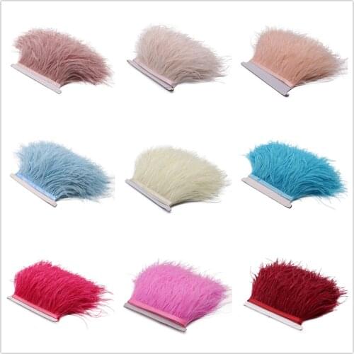 10 Meters/Lot Real Ostrich Feathers Ribbon 8-10CM White Ostrich Feather Trim Fringe Wedding Costume Sewing Decor Accessories