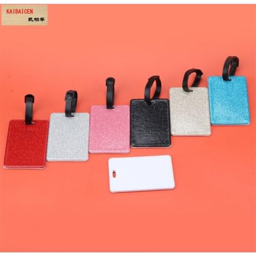 50pcs/Lot Blank Sublimation PU Leather baggage tag Holder for Hot transfer Printing Leather Blank DIY 10*7CM