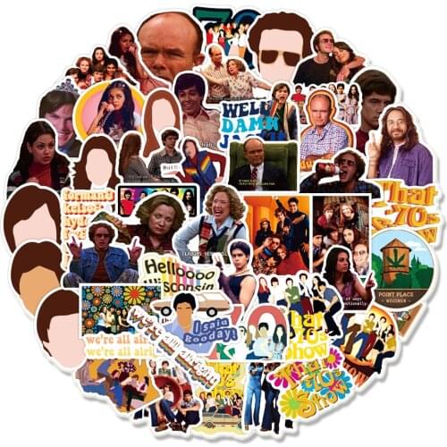 50PCS/Pack Classic Comedy 70s Show Graffiti Stickers For Laptop Notebook Skateboard Computer Luggage Graffiti Decal Sticker