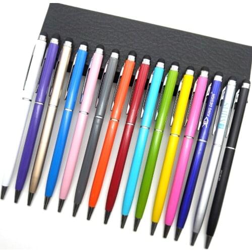 Free shipping 500pcs/lot customized logo metal pen; stylus pen; promotional ballpoint pen; writing pen