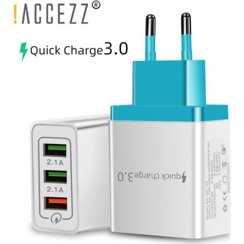 !ACCEZZ Quick Charge 3.0 USB Charger For iPhone 12 11 Pro Samsung Xiaomi Huawei QC3.0 EU Plug Fast Charging Mobile Phone Charger