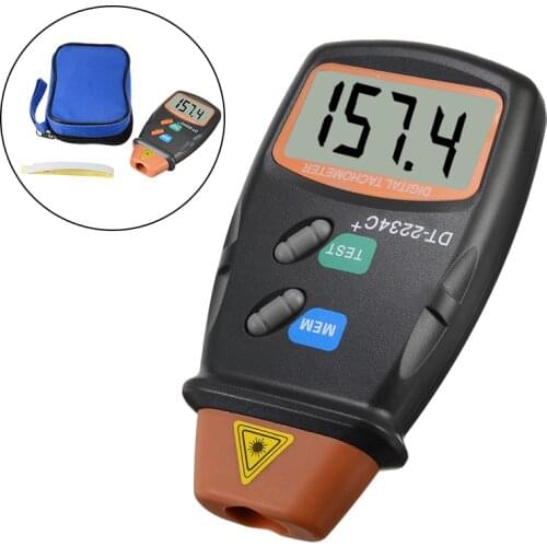 DT2234C Digital Laser Tachometer Counter RPM Meter Non-contact Tachometer Rev Counter for Testing Motor Wheel Rotation Speed