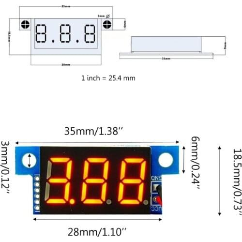 DC0-10A Digital LED Ammeter Current Panel Meter 0.36in Module Reverse protection