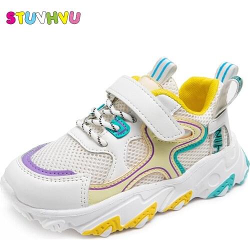 Childrens Sports Shoes Breathable Mesh Casual Girls Shoes 2021 Spring and Autumn New Boys Sneakers Soft Sole Little Girls Shoes