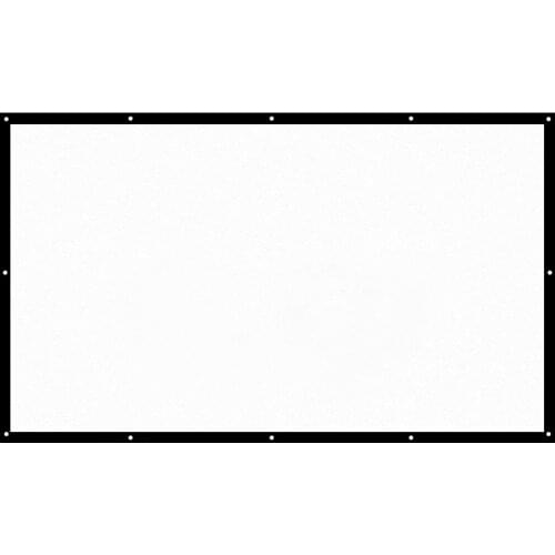 60-150 Inch Portable Projector Screen HD 16:9 White Diagonal Video Projection Screen Foldable Wall Mounted Home