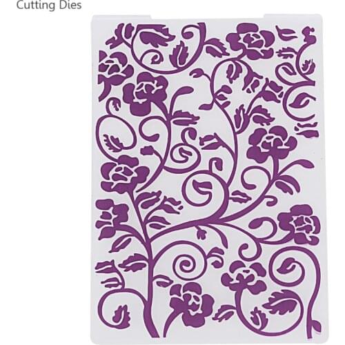 Purple Color Flower Plastic Embossing Folder For Scrapbooking Album Decoration Diy Paper Card Making