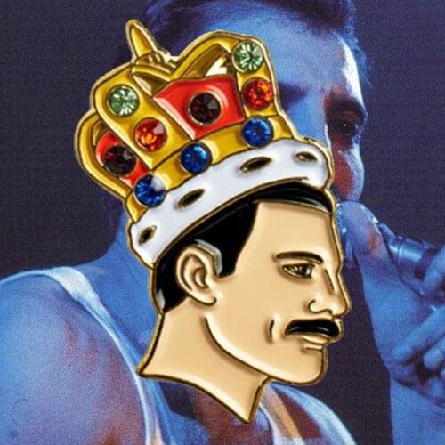 Freddie Mercury Badge Queen Music Brooch Facinating Vintage Figure Jewelry