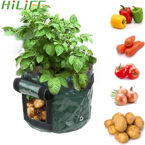 HILIFE 1Pcs Thicken Garden Pot Planting Container Bag Vegetable Plant Grow Bag Garden Supplies DIY Potato Grow Planter PE Cloth