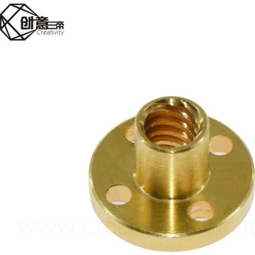 Creativity 8 Screw nut Brass 22mm Flange Nut For CNC 3D Printer Parts 8mm 4-Start Lead Screw 300mm long With Copper