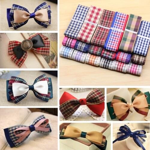 1 Yards/lot) 2.5cm Multiple Options Scottish Plaid Grid Printed Ribbon for DIY Home Decoration Gift Wrapping Christmas Ribbons