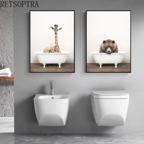 Fashion Animals Picture Nursery Panda Tiger Zebra Giraffe Wall Art Canvas Poster Print Nordic Painting for Kids Bedroom Decor