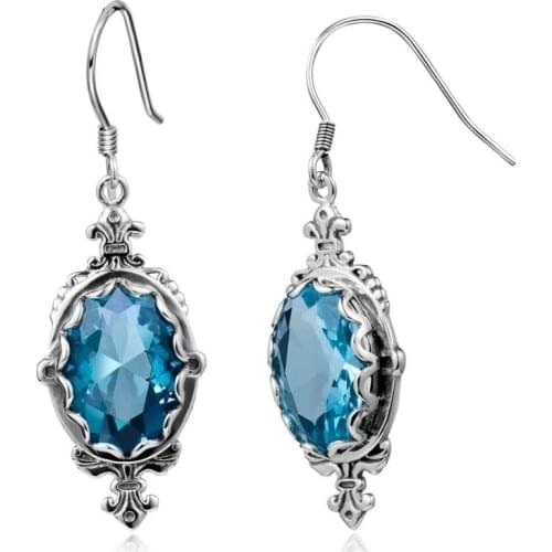 Fashion Women Jewelry Blue /Olive Zircon Dangle Long Earrings Set