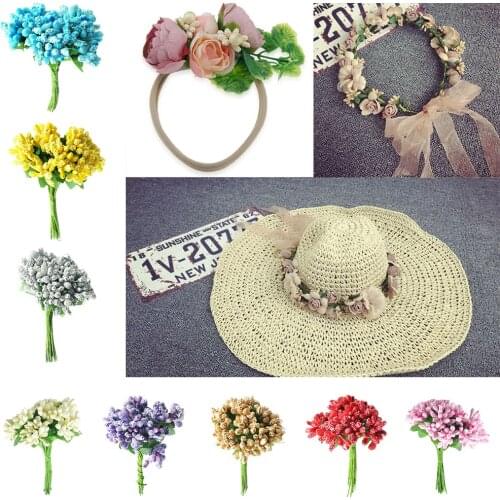 A Bunch of 12 Pieces Artificial Flower Stamens Pistil for Wedding Decoration 8.5cm