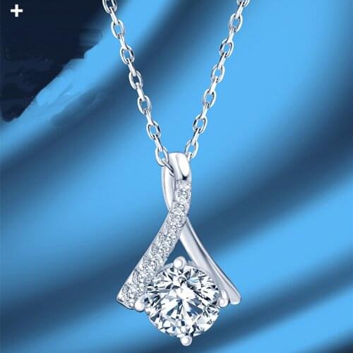 The new lady S925 pure silver x-type Mosaic senior mo SangShi necklace pendant lovers sweet romantic anniversary gift