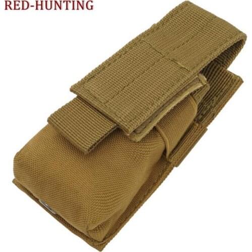 Outdoor Tactical MOLLE Single Hand Gun / Pistol Magazine Mag Pouch Clip Holder
