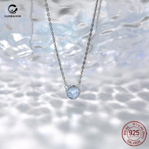 S925 Silver Ocean heart necklace Female collarbone chain Korean version Simple student Forest girl pendant INS cool 655