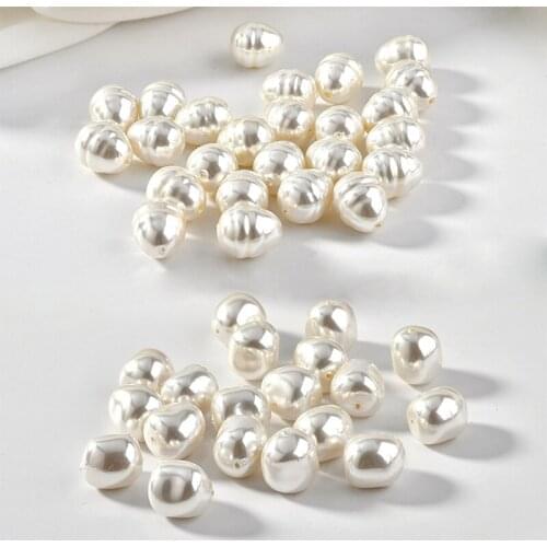 Baroque imitation pearl perforated beads 50pcs/lot geometric shape resin fashion charms diy jewelry earring pendant accessory