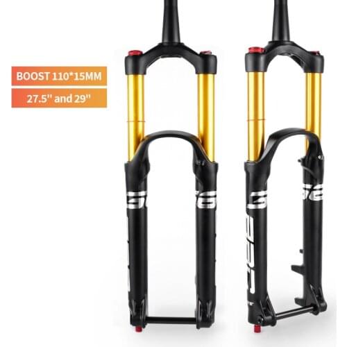 MTB Mountain Bike Air Suspension Fork 27.5/29" BOOST 110*15mm Tapered Tube Steerer 36 Shock Absorber Thru Axle Bicycle Parts