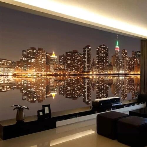 Custom 3D Photo Wallpaper for living room City Night View bedroom TV Background Mural wall paper home decor Papel De Parede 3d