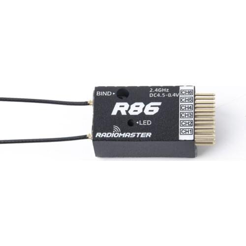 RadioMaster R86 2.4GHz 6CH Over 1KM PWM Nano Receiver Compatible FrSky D8 Support Return RSSI for RC Drone