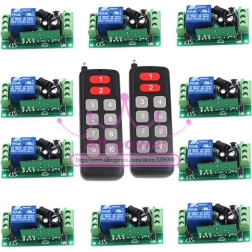 DC 12V 1CH Wireless Remote Control Switch Relay 10A/250V AC, 10A/125V AC, 10A/30V DC, 10A/28V DC