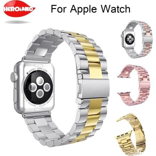 For Apple Watch new Bands 42mm Black Gold Stainless Steel Bracelet Buckle Strap Clip Adapter for Apple Watch Band 38mm for Watch
