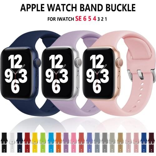 Soft Silicone Sport Band For Apple Watch Series 5 4 3 2 1 42mm 38mm 40mm 44mm Bracelet Strap For iWatch watchband Accessories