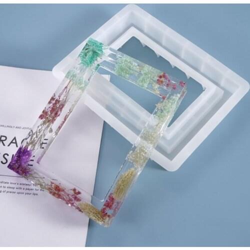 Resin Crystal Epoxy Mold Rectangular Photo Frame Decorations Casting Silicone Mould DIY Crafts Ornaments Making Tools