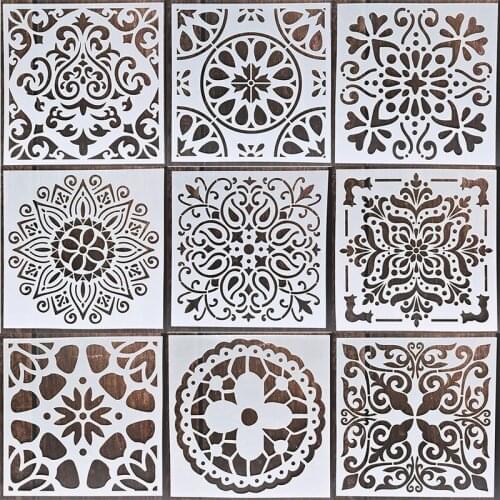 CraftArtGo DIY Flower Stencils Painting Scrapbook Coloring Cake decorating sugar powder sieve printing mold printing table