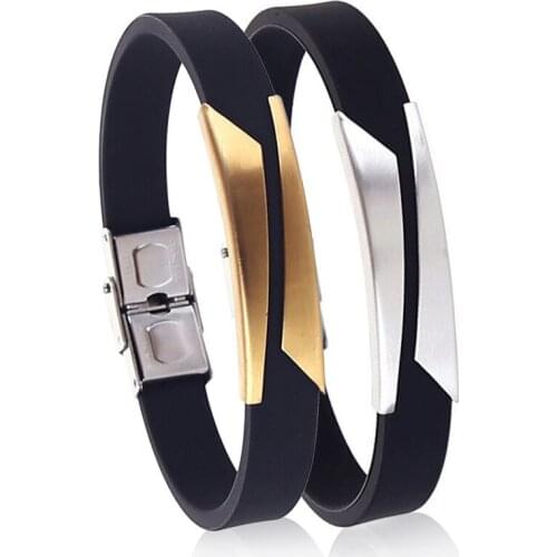 CIBOCIBO Vintage Bracelet Men Luxury Silicone Classic Wristband Bracelet Men Classic Fashion Punk Men Gifts Pulsera Hombre 2021