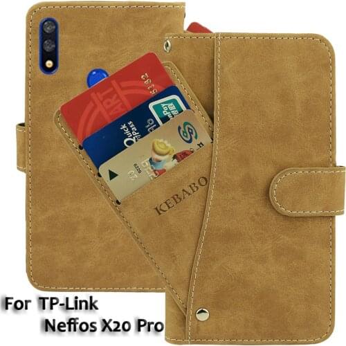 Vintage Leather Wallet TP-Link Neffos X20 Pro Case 6.26" Flip Luxury Card Slots Cover Magnet Stand Phone Protective Bags