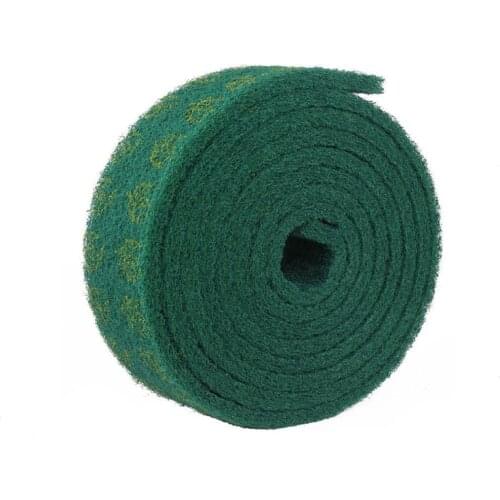 0.7*5.7m Green Industrial Cleaning Cloth 180-220# Stainless Steel Wire Drawing Cloth Derusting Decontamination Cloth
