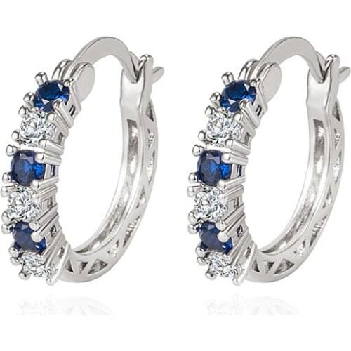 NEW HOT SALE 100% Real 925 Sterling Silver Crystal Circle Bohemia Earring For Women Making Jewelry Gift Wedding Party Engagement