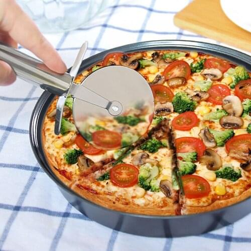 1pcs Stainless Steel Pizza Cutter Pizza Knife Cake Bread Pies Round Knife Pastry Pasta Dough kitchen Baking Tools