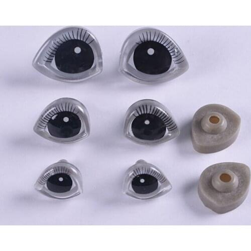 10pcs Safety Eyelash Doll Eyes Doll Accessories for Teddy Bear Stuffed Toys Snap Animal Scrapbooking Puppet Dolls Craft Eye DIY