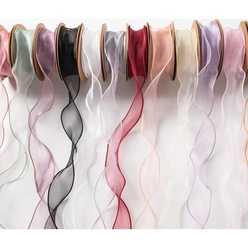 10 Yards/Roll Fishtail Yarn Ribbon Flower Packaging Material Fouquet Floral Florist Wrapping Supplies Snow yarn Ribbon Wave Band