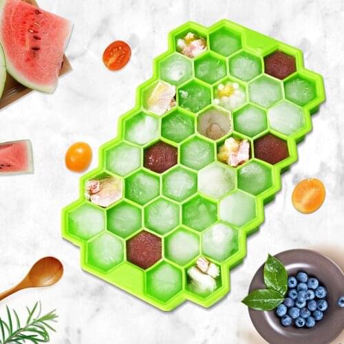 37 Compartments Honeycomb Ice Cube Mold Silicone Food Grade Flexible Silicone Ice Molds For Whiskey Cocktail Kitchen Accessories