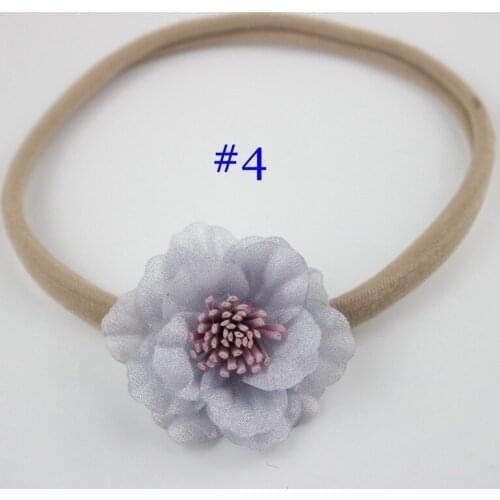 4cm 10pcs/lot Kids Girls Hair Accessories Elastic Band Chiffon Flower Headband Hair Band Hairband Summer Style