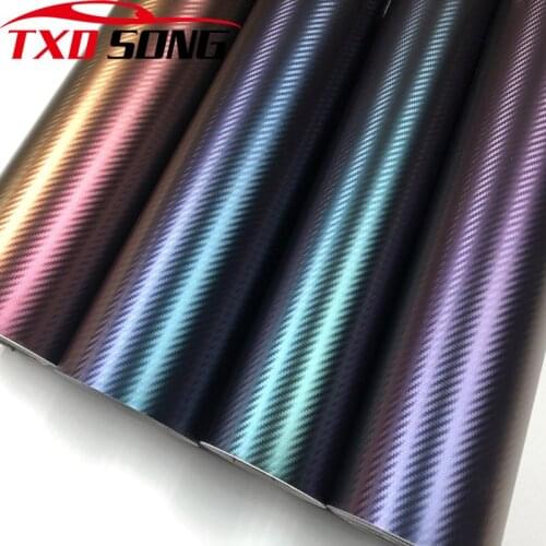 50CM*1/2/3/4/5/6M 3D Carbon Fiber Vinyl Car Wrapping Foil Motorcycle Car Sticker Decoration Chameleon Stickers For Car Styling