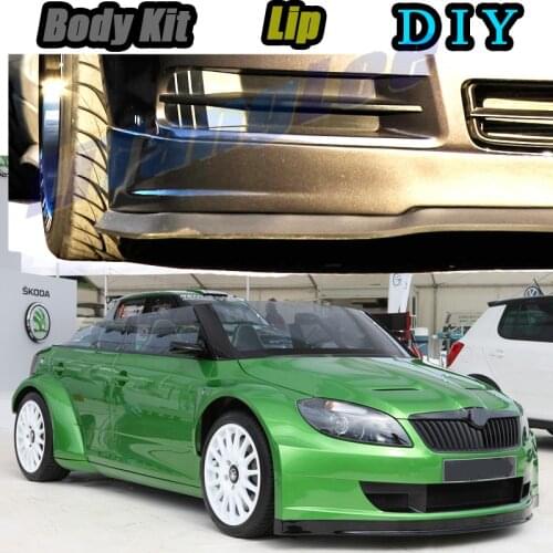 Car Bumper Lip Front Spoiler Skirt Deflector For Skoda Fabia 6Y 5J NJ Tune Car Modified Body Kit VIP Hella Flush Lips