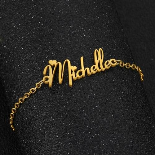 Custom Bracelet Personalized Name Bracelets for Women Girls Stainless Steel Chain Customized Bracelet Charm Unique Jewelry Gifts